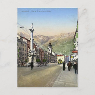 Innsbruck, Maria Theresa Straße, Straßenbahn Postkarte