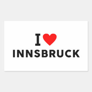 Innsbruck Österreich Liebesstadt Herz wie Reise Rechteckiger Aufkleber