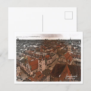 Innsbruck Österreich Schöne Farbstift Landschaft Postkarte