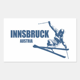 Innsbruck Österreich Skifahrer Rechteckiger Aufkleber