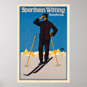 Innsbruck Österreich Vintage-Skiplakat - gerahmt Poster