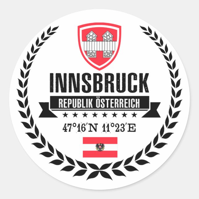 Innsbruck Runder Aufkleber (Vorderseite)