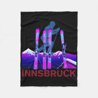 Innsbruck Skiing And Snowboarding Retro 90s Innsbr Fleecedecke