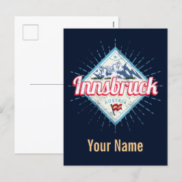 Innsbruck Tirol Österreich Retro Alpen Vintag Feiertagspostkarte
