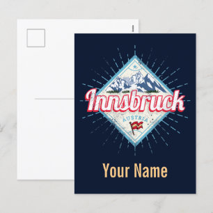 Innsbruck Tirol Österreich Retro Alpen Vintag Feiertagspostkarte