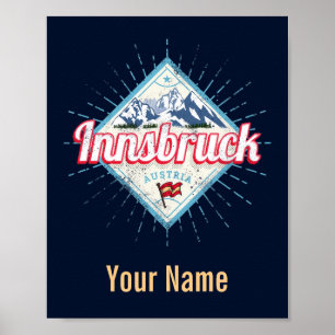 Innsbruck Tirol Österreich Retro Alpen Vintag Poster