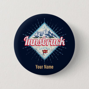 Innsbruck Tirol Österreich Retro Alpen Vintage Button
