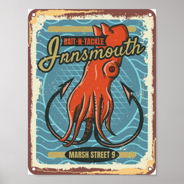 Innsmouth Bait und Tackle Fischen Lovecraft Poster (Vorne)