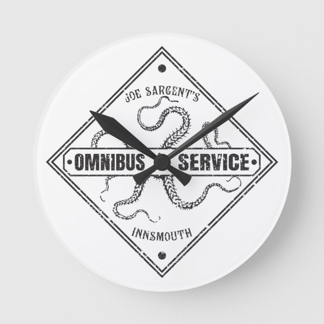 Innsmouth Bus Service Joe Sargent Runde Wanduhr (Vorderseite)