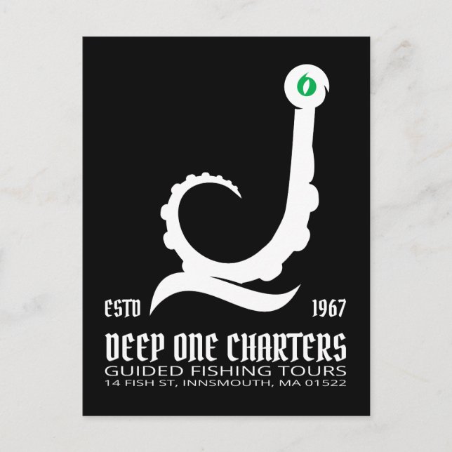 Innsmouth Fischen Tours Cthulhu Lovecraft Postkarte (Vorderseite)