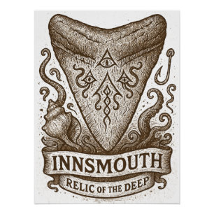 Innsmouth-Hai-Zahn-Reliquie – Vintage Lovecraftian Poster