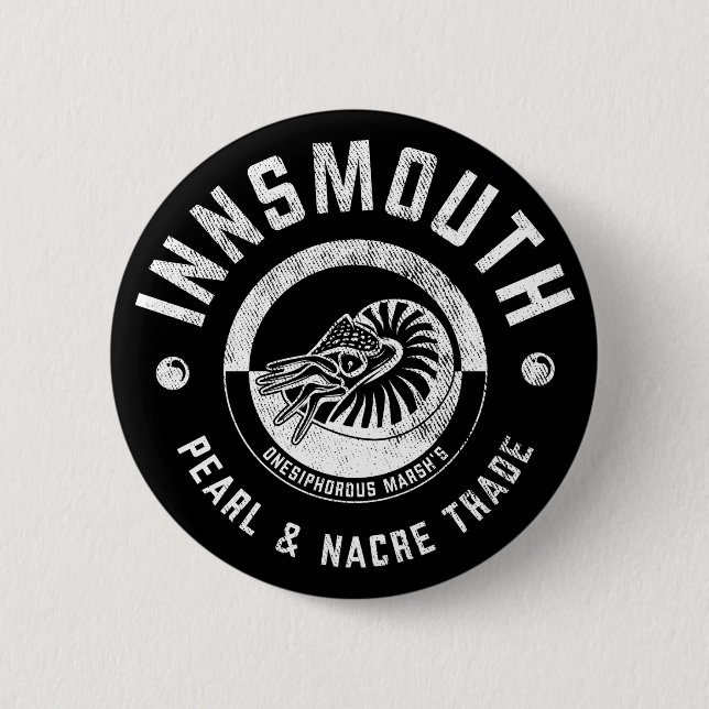 Innsmouth Marsh's Pearl Trade Lovecraft Button (Vorderseite)