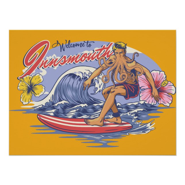 Innsmouth Surfing Lovecraft Poster (Vorderseite)