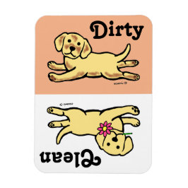 Inocent Yellow Labrador Puppy Cartoon Magnet