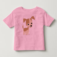 Inquisitive kleine Hund Cartoon Kleinkind T - Shir