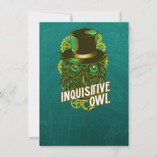 Inquisitive Owl - Steampunkish Card