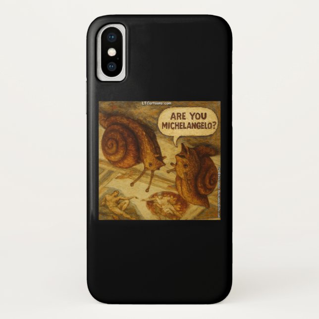 Inquisitive Snail & Michelangelo Parody Cartoon  Case-Mate iPhone Hülle (Rückseite)