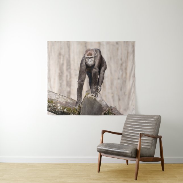 Inquisitive Young Gorilla Wandteppich (Beispiel (Horizontal))