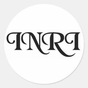 INRI RUNDER AUFKLEBER