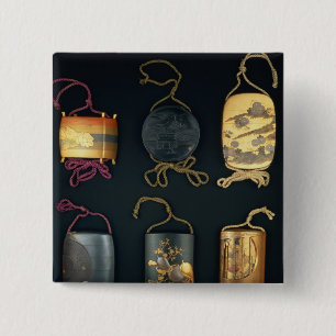 Inro-Hüllen, 19. Jahrhundert Button