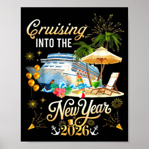 Ins neue Jahr 2026 cruisen Frohes Neues Jahr 202 Poster