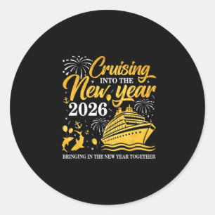 Ins neue Jahr 2026 cruisen Frohes Neues Jahr 202 Runder Aufkleber