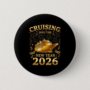 Ins neue Jahr 2026 cruisen Frohes neues Jahr Fam Button