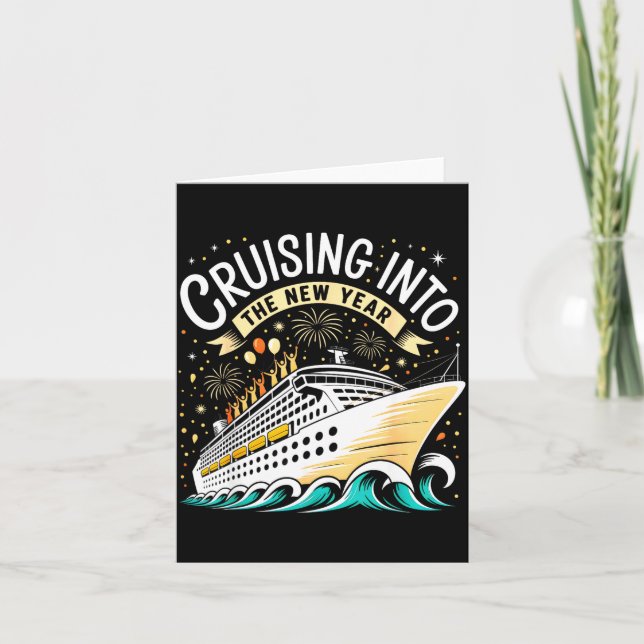 Ins neue Jahr 2026 cruisen: Passende Familien-Cr Karte (Vorderseite)