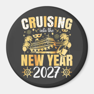 Ins neue Jahr 2027 cruisen Kreis Magnet