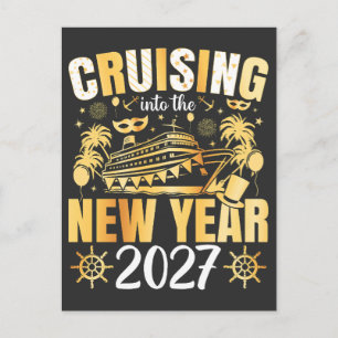 Ins neue Jahr 2027 cruisen Postkarte