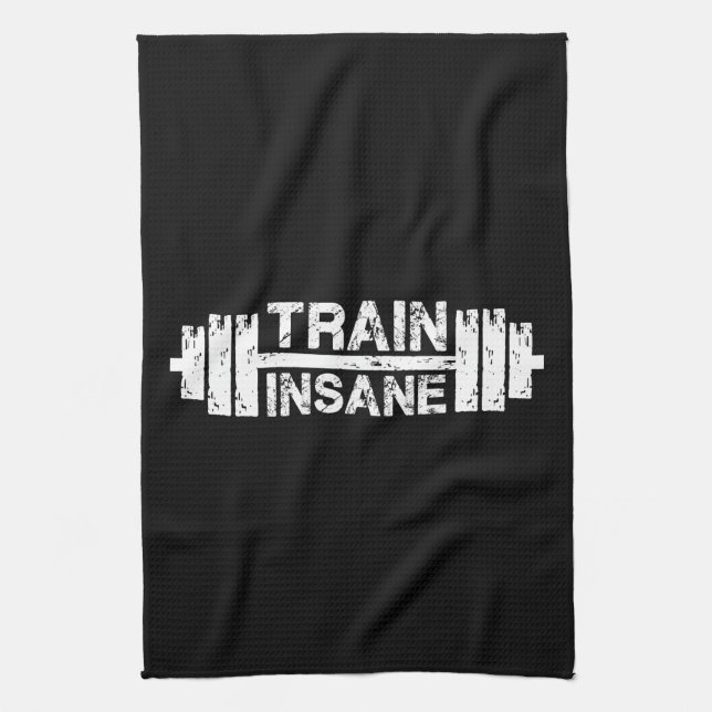 Insane - Barbell, Fitnessraum, Workout Inspiration Handtuch (Vertikal)