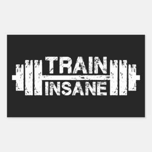 Insane - Barbell, Fitnessraum, Workout Inspiration Rechteckiger Aufkleber