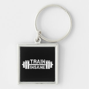 Insane - Barbell, Fitnessraum, Workout Inspiration Schlüsselanhänger