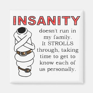 Insanity Strollt Funny Kühlschrankmagnet Magnet