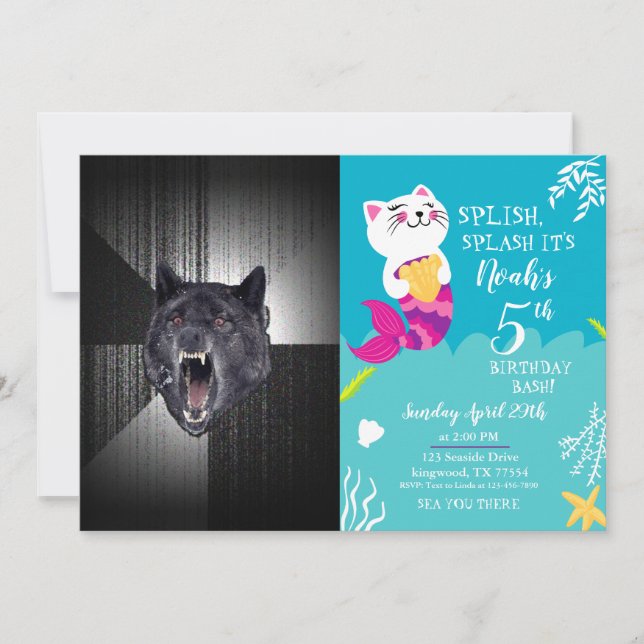 Insanity Wolf Meme Einladung (Vorderseite)