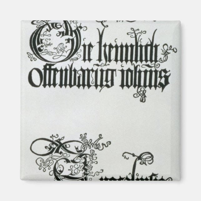 Inschriften in gotischer Schrift Magnet (Vorne)