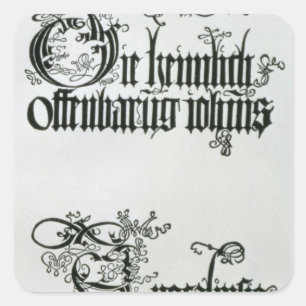 Inschriften in gotischer Schrift Quadratischer Aufkleber
