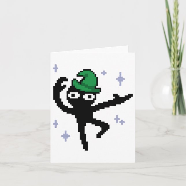 Inscryption Dancing Pixel Wizard Horror Card Game Karte (Vorderseite)