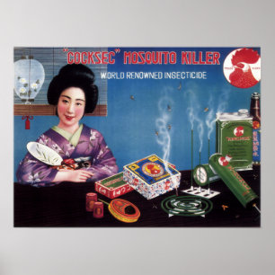 INSECT REPELLENT Kimono Frauen Japan Werbung Poster