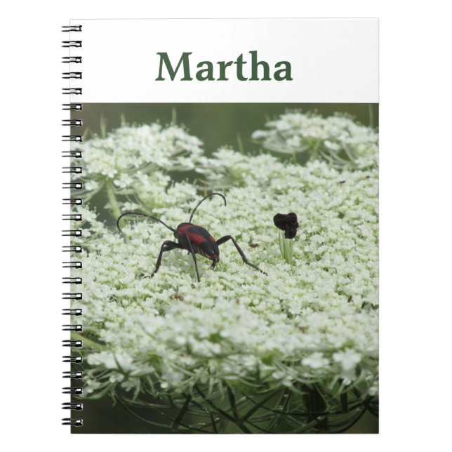 Insekt auf Elderflower Spiral Notebook Notizblock (Vorderseite)