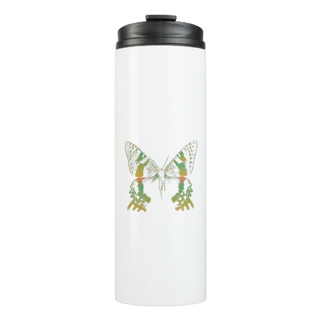 Insekt Moth Green Orange Thermosbecher (Vorderseite)