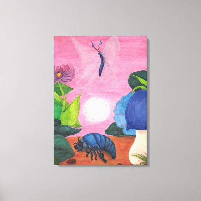Insekt-Schmetterlingsumwandlungskunst Leinwanddruck (Vorderseite)