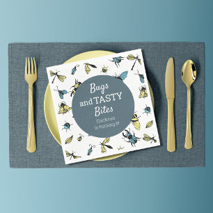 Insekten im Freien Geburtstagsparty Slate Blue Serviette