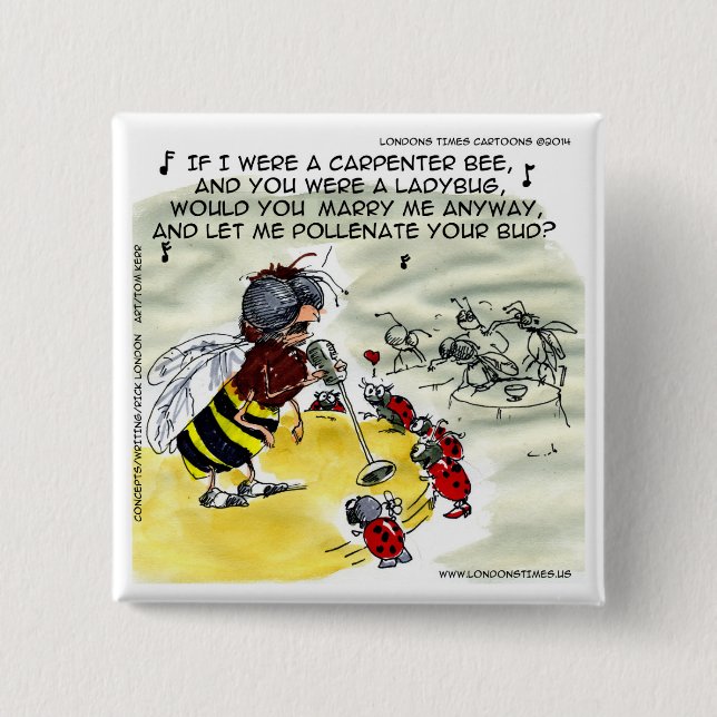 Insekten Nachtclub Sänger Lustig Button (Vorderseite)