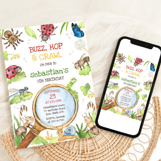 Insekten-Party-Geburtstags-Einladung Einladung