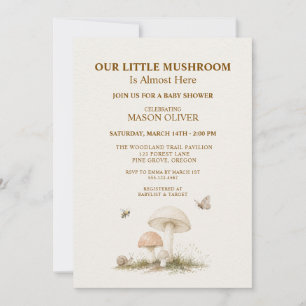 Insekten Pilz Wald Natur Baby Shower Einladung