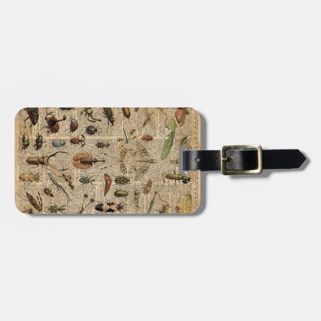 Insekten-Wanzen-Vintage Gepäckanhänger (Vorderseite horizontal)