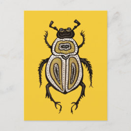 Insektenkunst Lover Yellow Decorative Käfer Postkarte