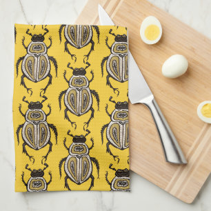 Insektenliebhaber Gelbe Dekorative Käfer Kunst Geschirrtuch