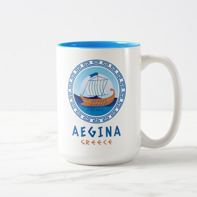 Insel Aegina Zweifarbige Tasse (Rechts)